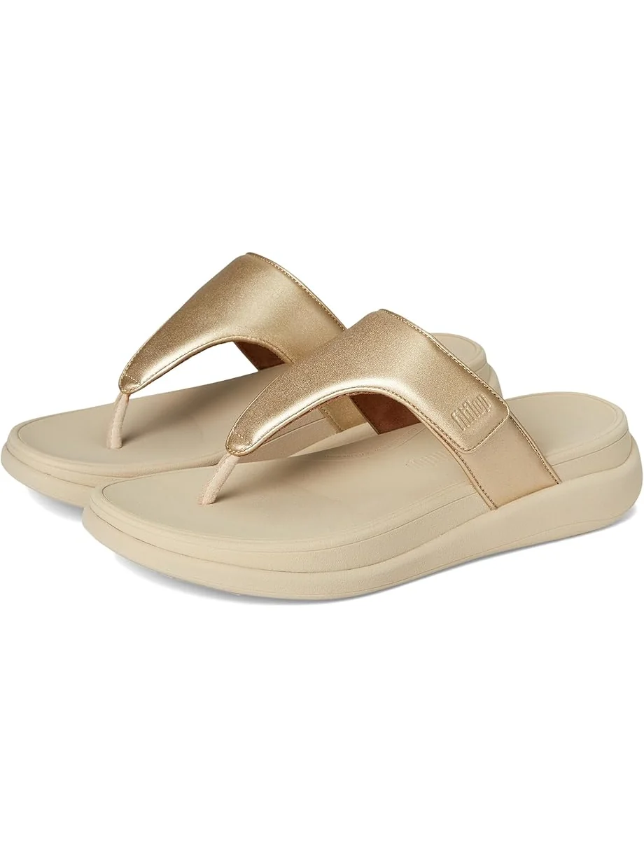 Сандалии FitFlop F-Mode Go Adjustable Flatform Toe-Post Sandals — изображение 1 из 7, платиновый