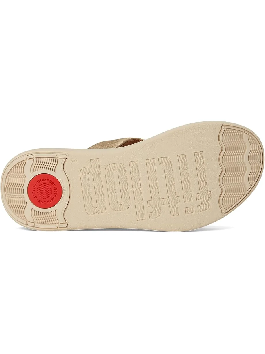 Сандалии FitFlop F-Mode Go Adjustable Flatform Toe-Post Sandals — изображение 3 из 7, платиновый
