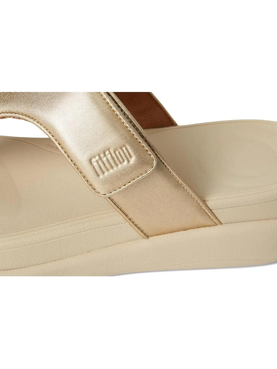 Сандалии FitFlop F-Mode Go Adjustable Flatform Toe-Post Sandals — изображение 6 из 7, платиновый
