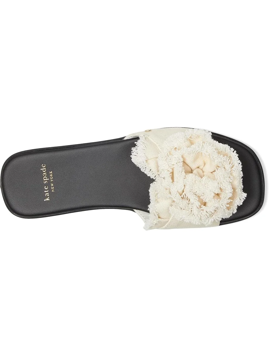 Сандалии Kate Spade New York Flourish Canvas Flat Sandals — изображение 2 из 7, кремовый/черный