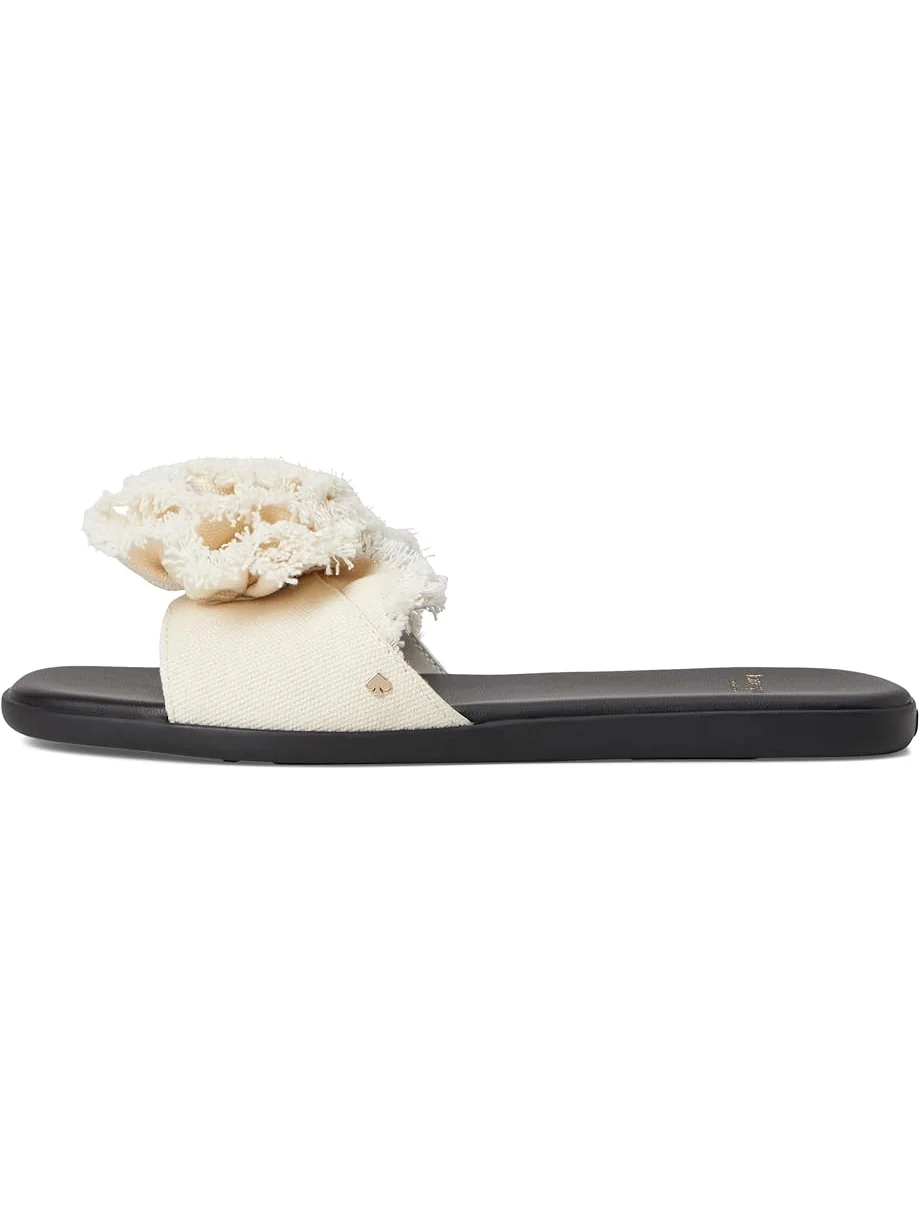 Сандалии Kate Spade New York Flourish Canvas Flat Sandals — изображение 4 из 7, кремовый/черный