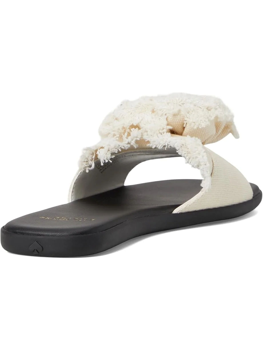 Сандалии Kate Spade New York Flourish Canvas Flat Sandals — изображение 5 из 7, кремовый/черный