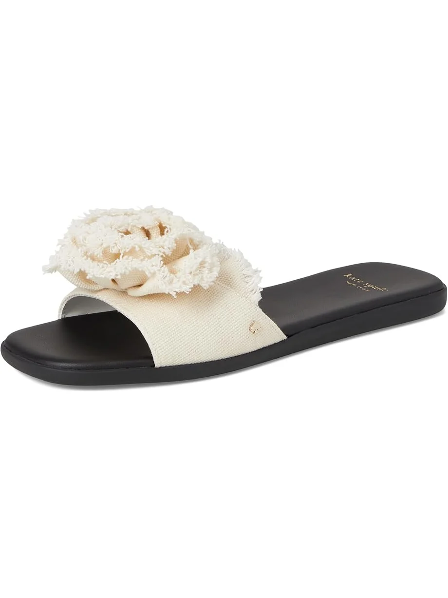 Сандалии Kate Spade New York Flourish Canvas Flat Sandals — изображение 7 из 7, кремовый/черный