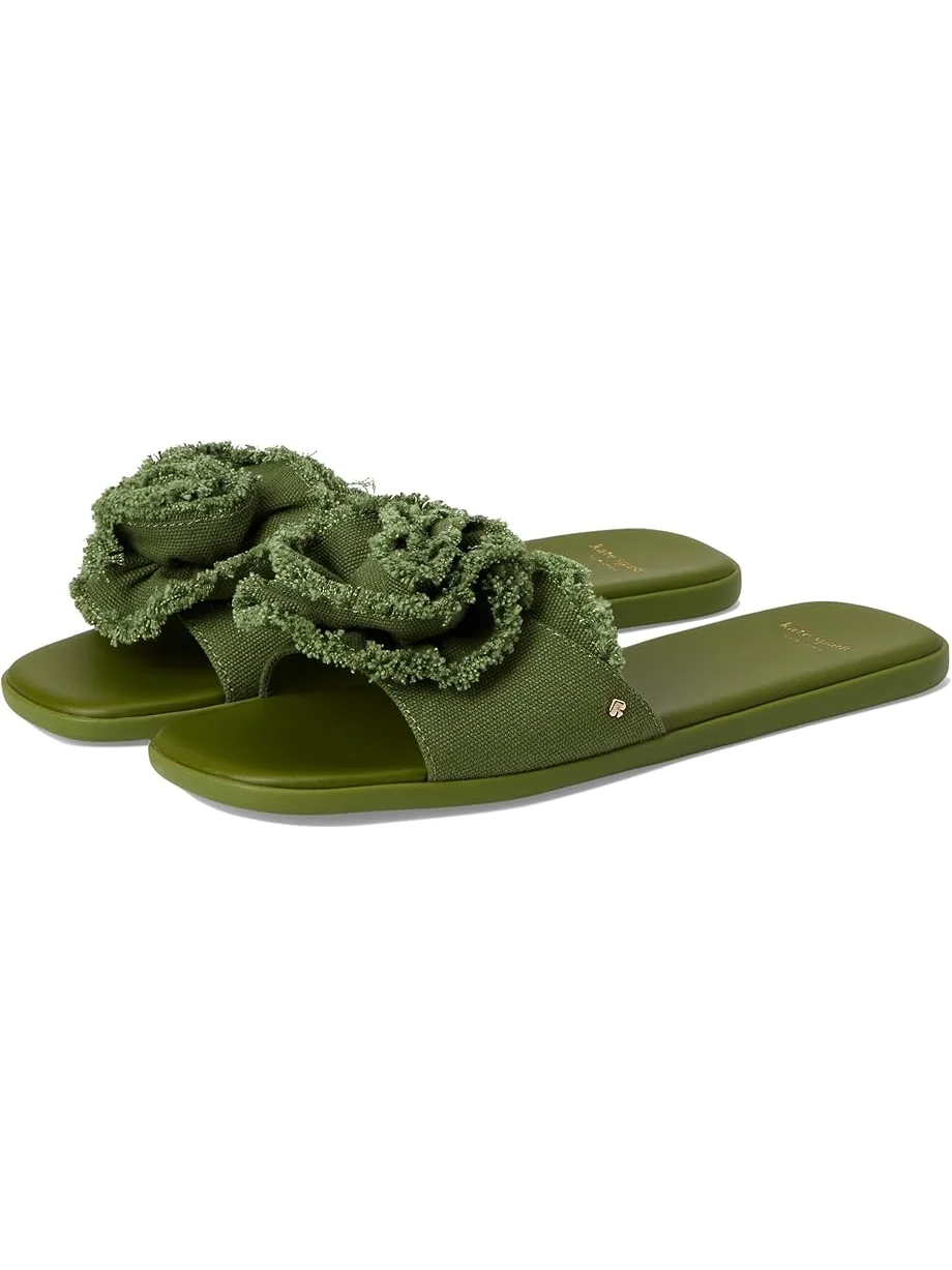 Сандалии Kate Spade New York Flourish Canvas Flat Sandals, цвет Jungle Vine — изображение 1 из 7