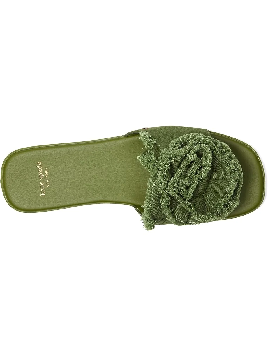 Сандалии Kate Spade New York Flourish Canvas Flat Sandals, цвет Jungle Vine — изображение 2 из 7