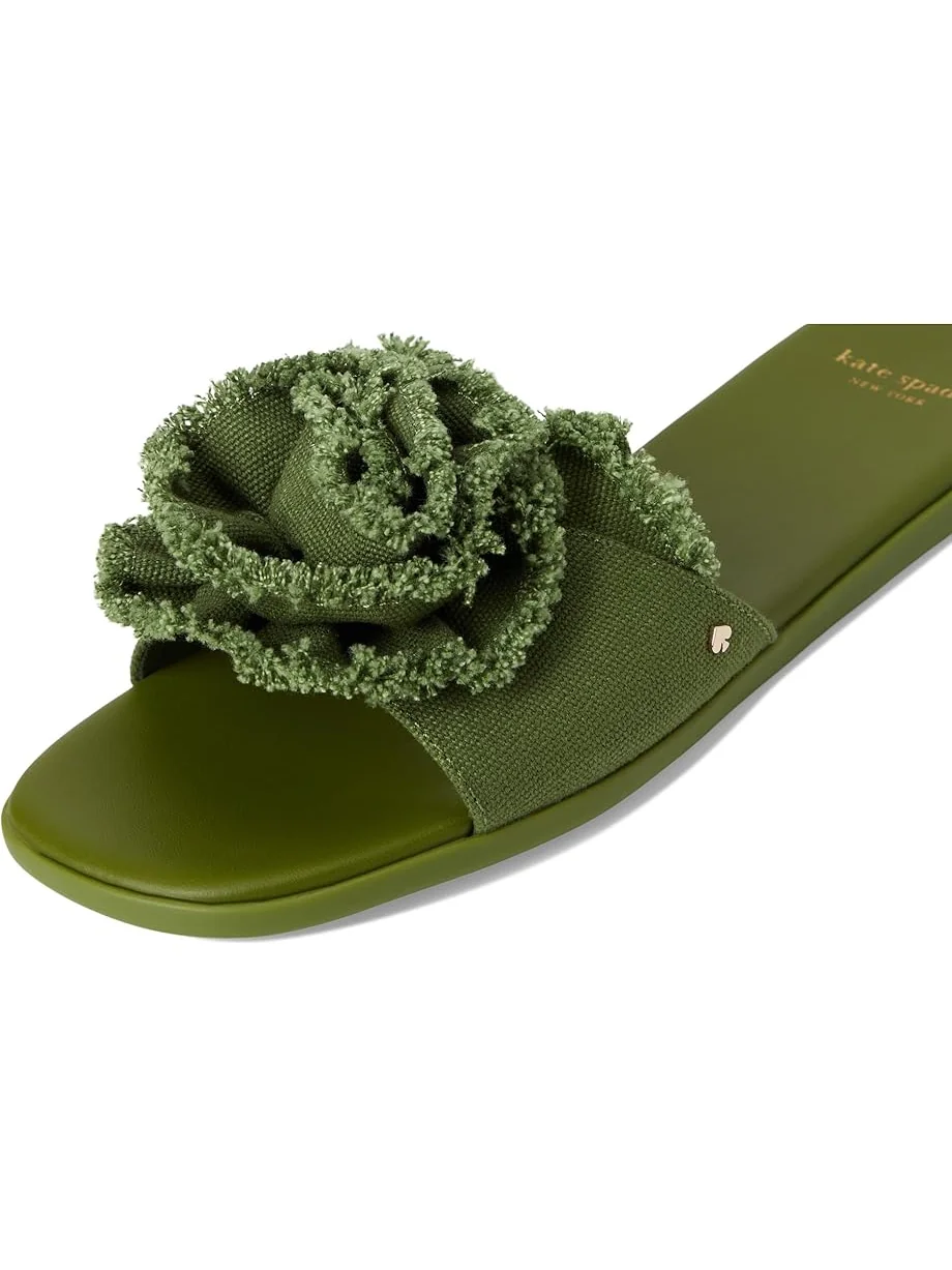 Сандалии Kate Spade New York Flourish Canvas Flat Sandals, цвет Jungle Vine — изображение 6 из 7