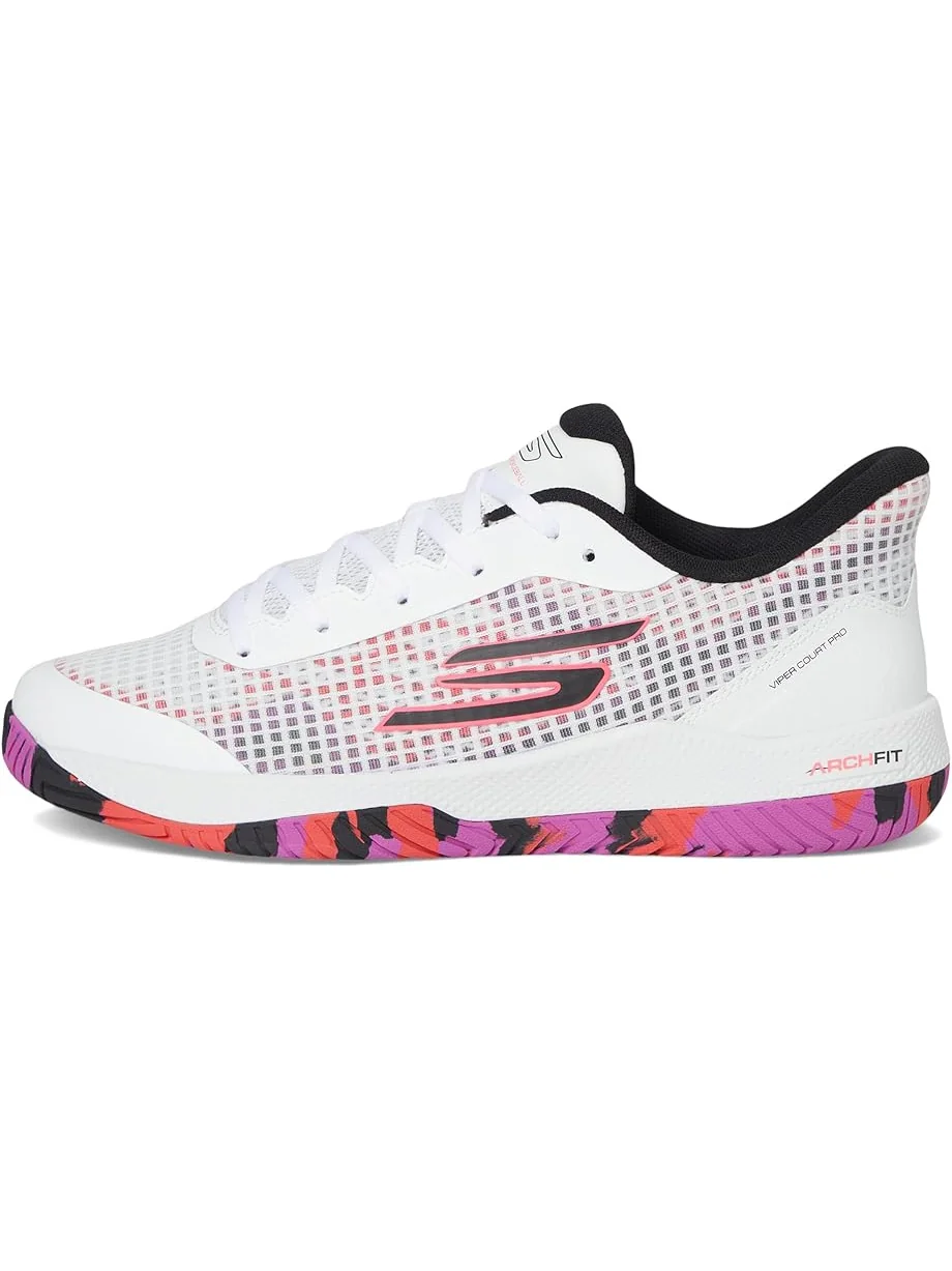 Кроссовки SKECHERS Pickleball Viper Court Pro Sneaker — изображение 4 из 7, белый/розовый