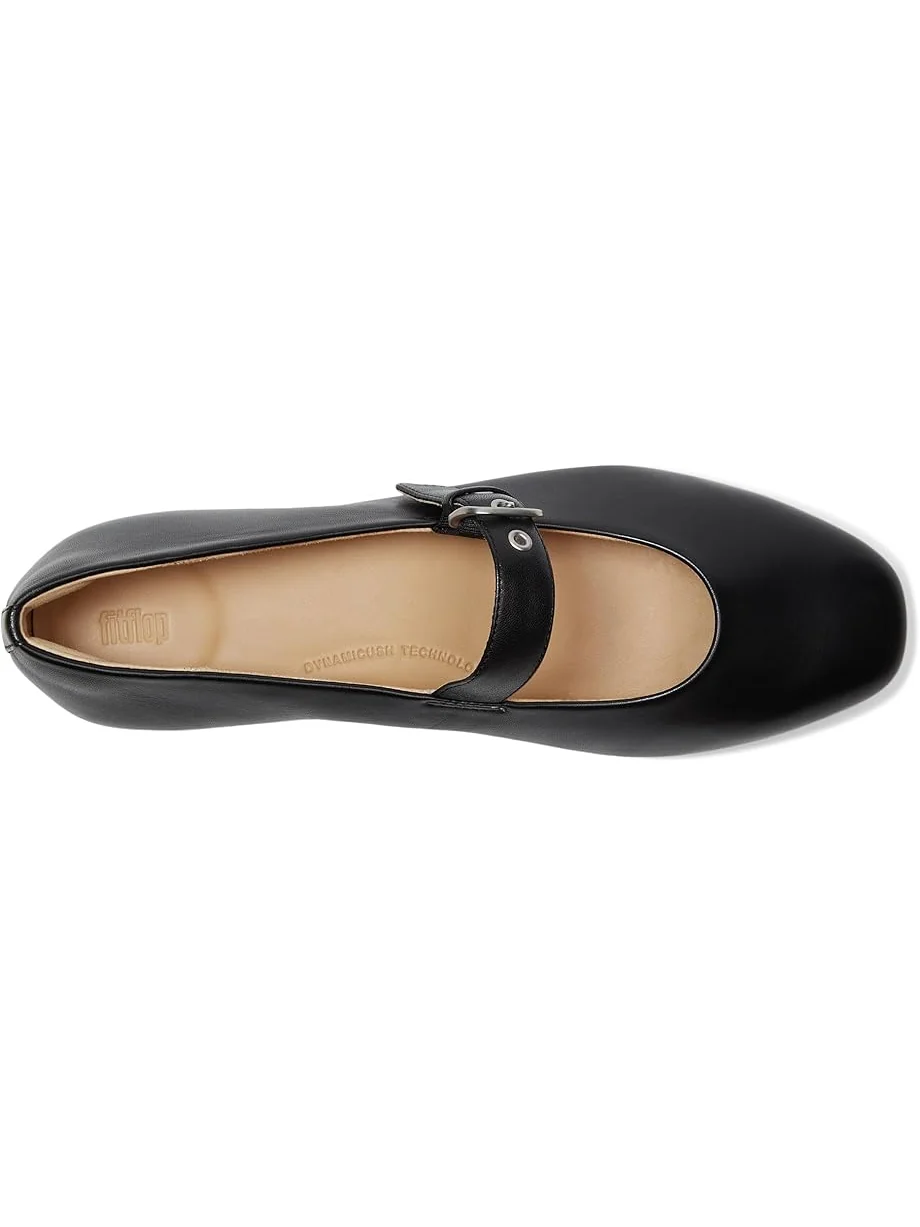 Балетки FitFlop Delicato Soft Leather Mary Janes — изображение 2 из 7, черный