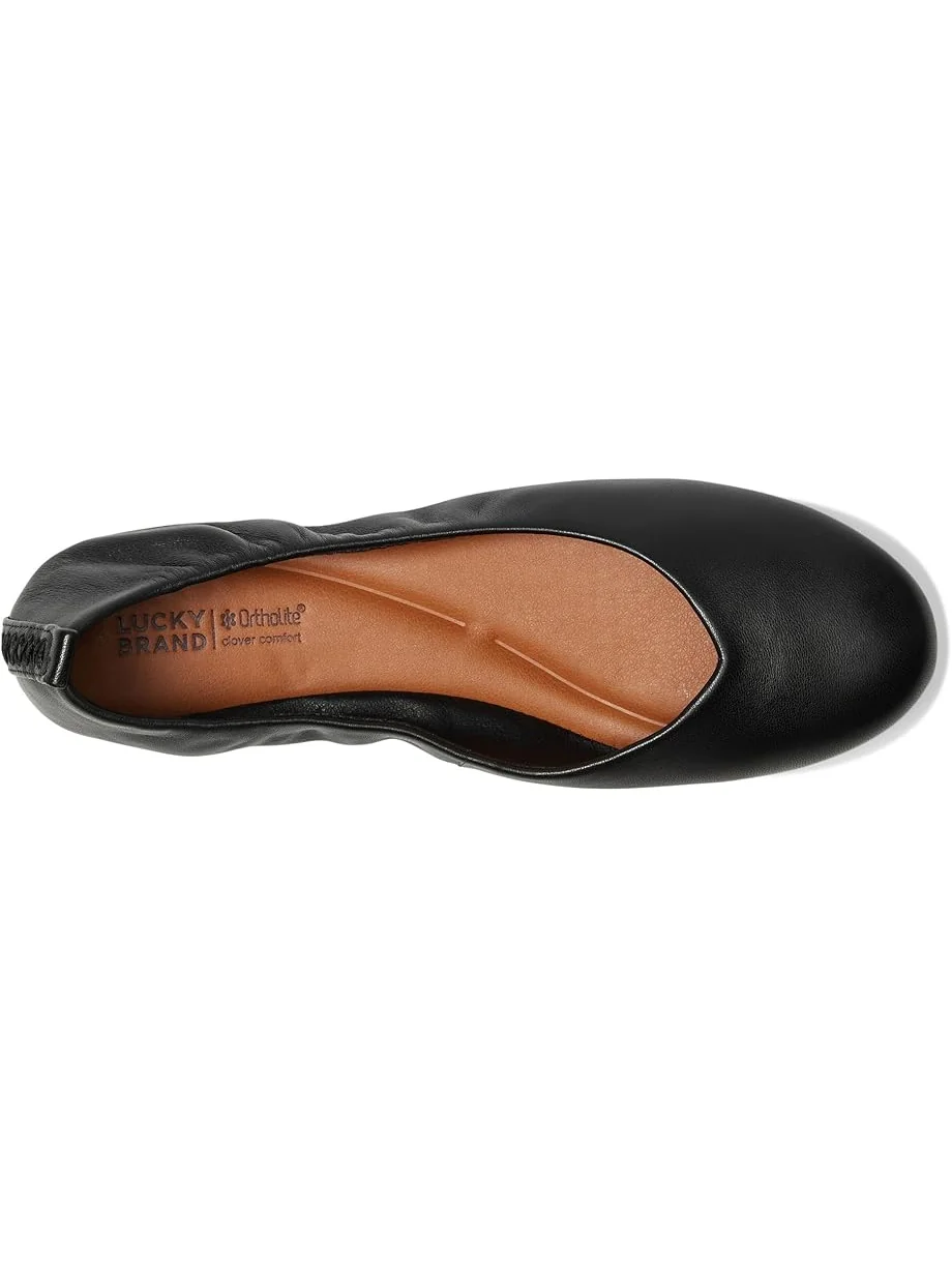 Балетки Lucky Brand Emmielou Leather Ballet Flat — изображение 2 из 7, черный