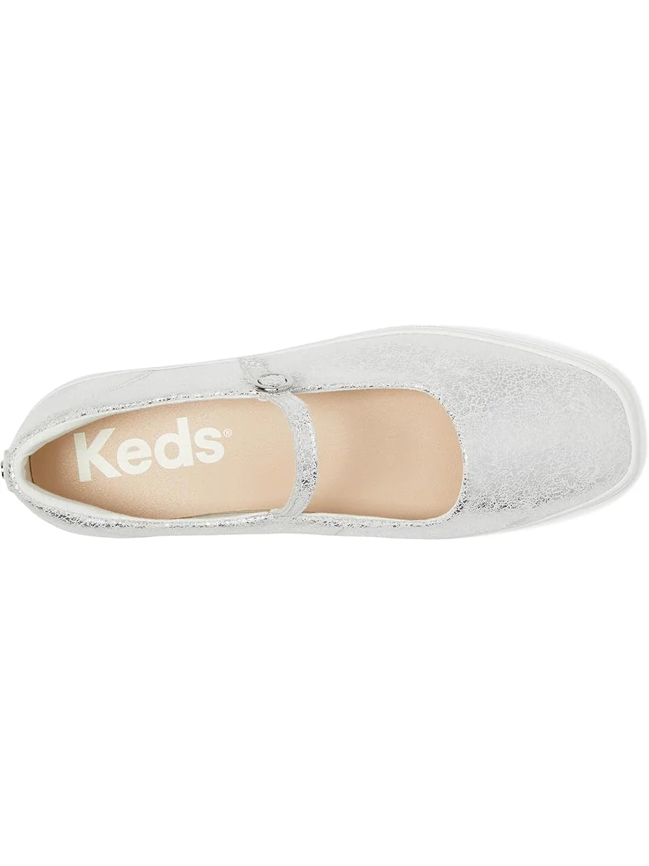 Женские балетки Keds Square Toe Mary Jane — изображение 2 из 7, серебристый металлик