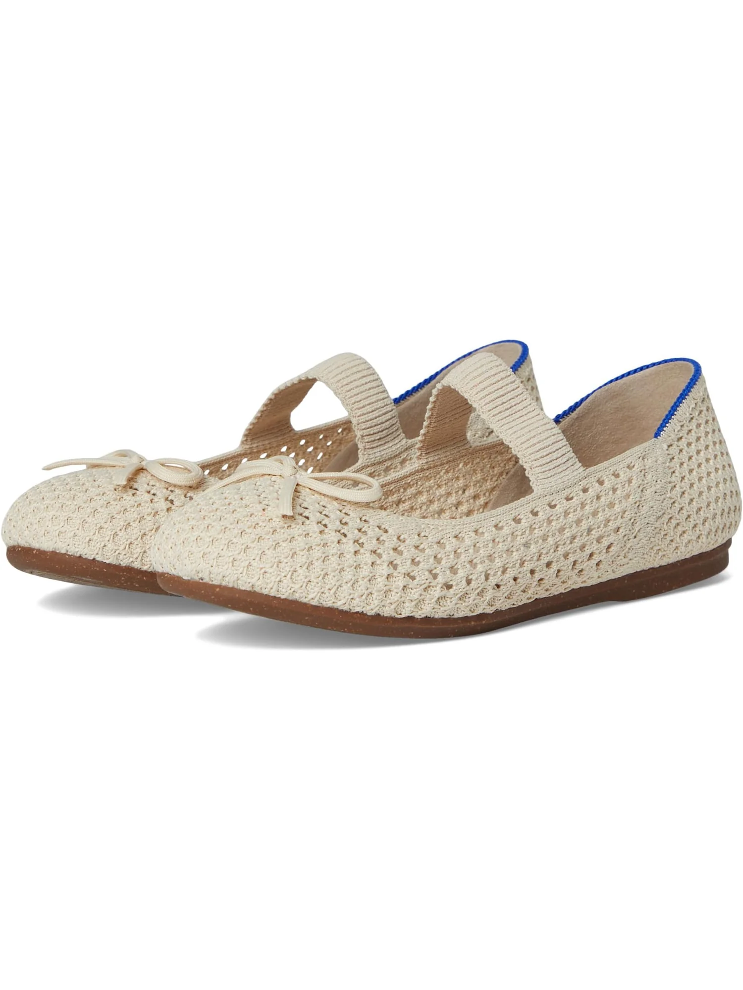 Балетки Rothy's Kids The Kids Bow Mary Jane, цвет Conch Mesh
