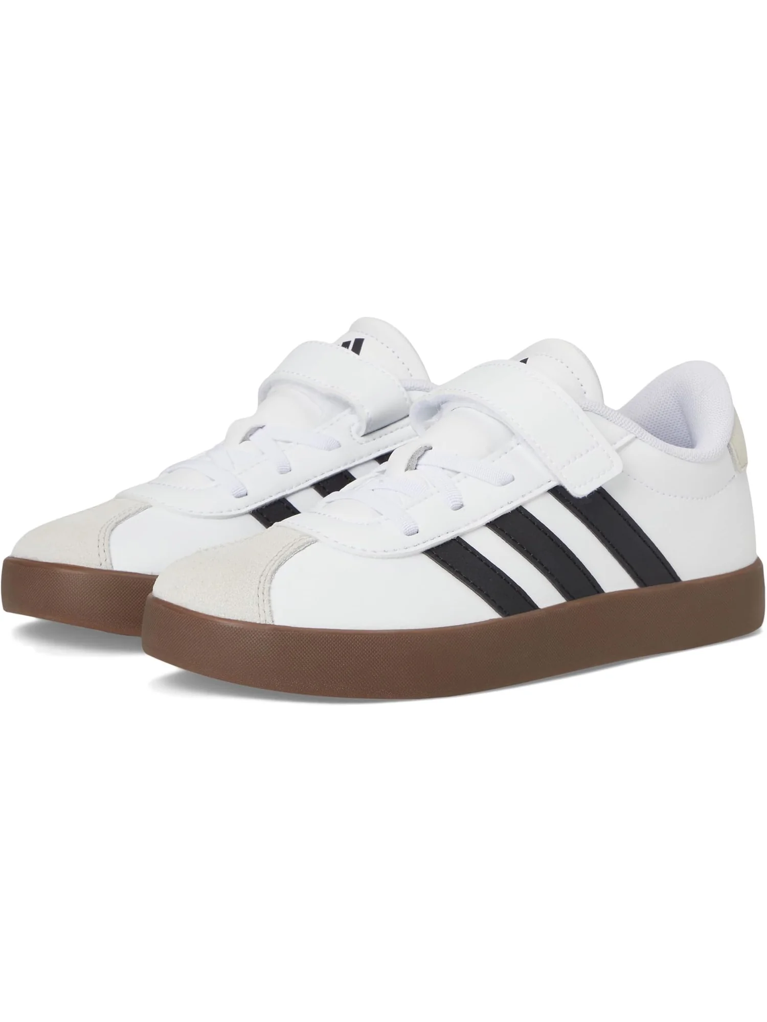 Кроссовки adidas Kids VL Court 3.0 Elastic Lace — изображение 1 из 7, белый/черный/серый
