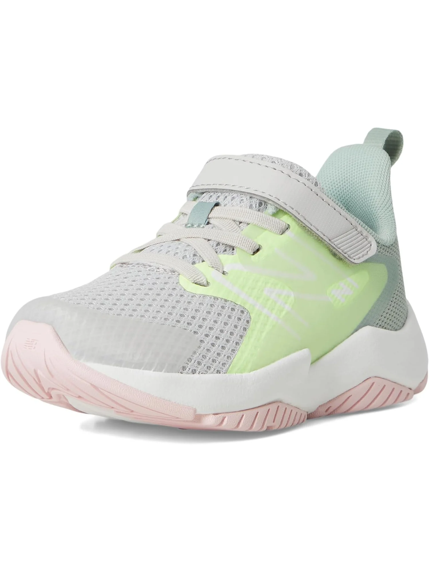 Кроссовки New Balance Kids Rave Run v2 Bungee Lace with Top Strap — изображение 7 из 7, серый//зеленый