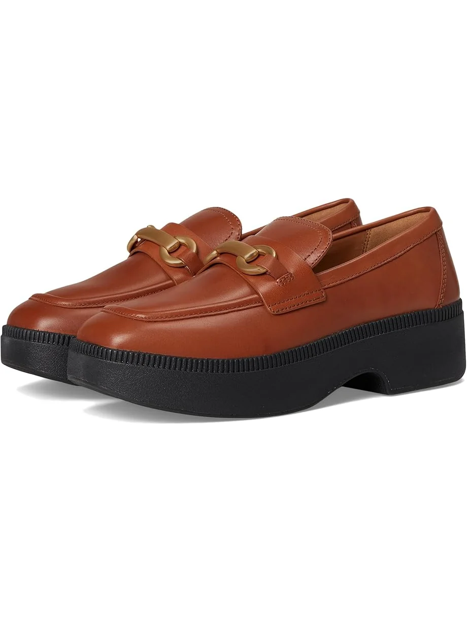 Женские лоферы FitFlop F-Luma Chunky-Snaffle Leather Demi-Wedge
