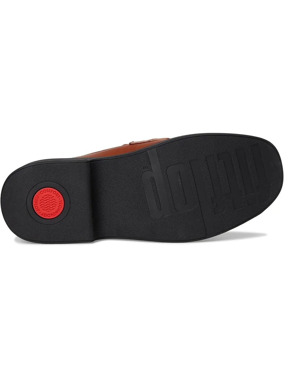 Женские лоферы FitFlop F-Luma Chunky-Snaffle Leather Demi-Wedge — изображение 3 из 7, глубокий бежевый