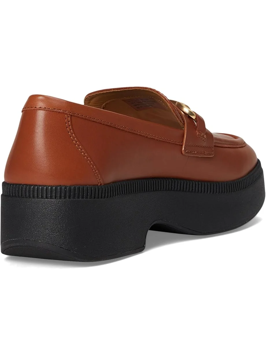 Женские лоферы FitFlop F-Luma Chunky-Snaffle Leather Demi-Wedge — изображение 5 из 7, глубокий бежевый