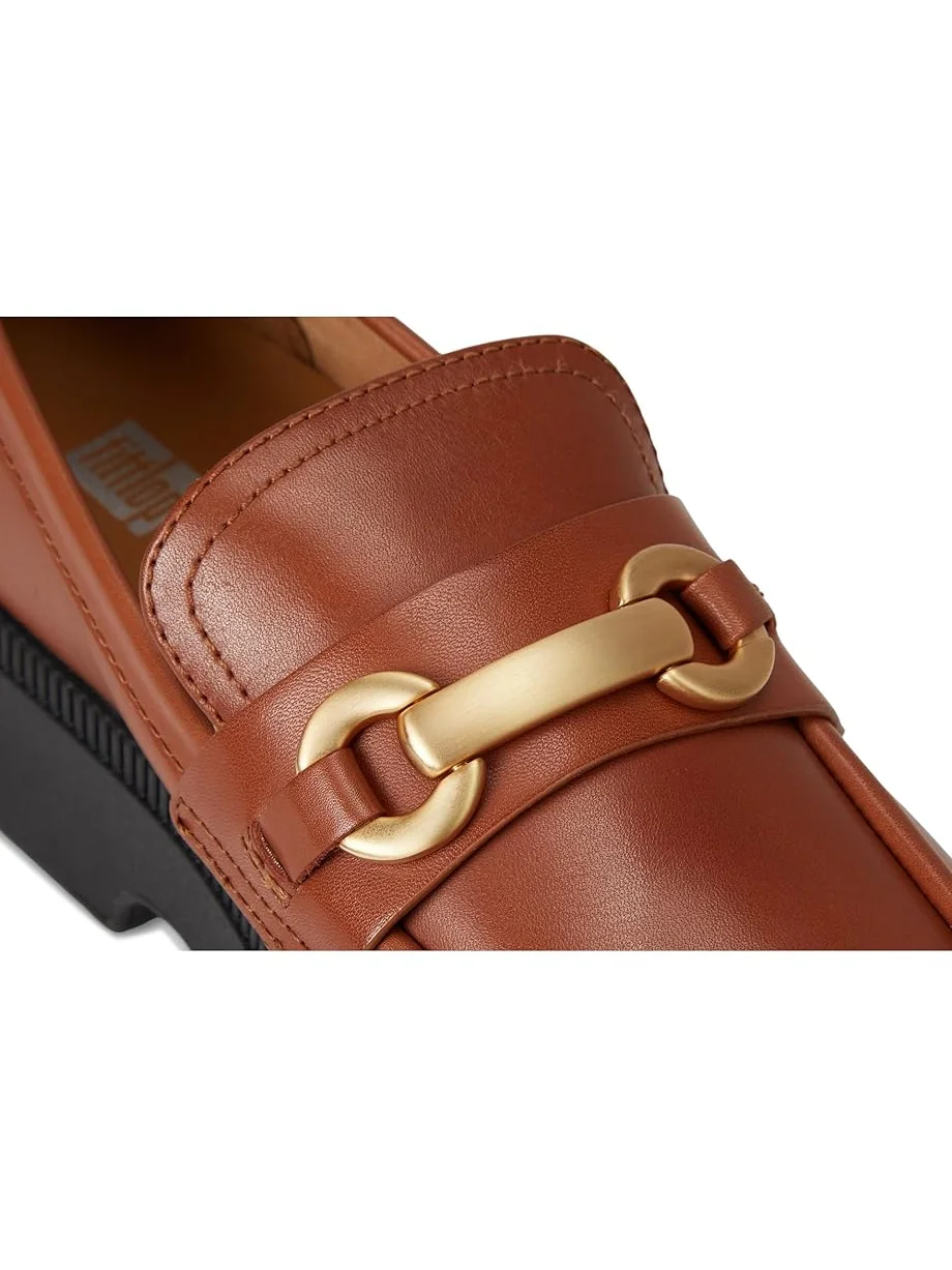 Женские лоферы FitFlop F-Luma Chunky-Snaffle Leather Demi-Wedge — изображение 6 из 7, глубокий бежевый