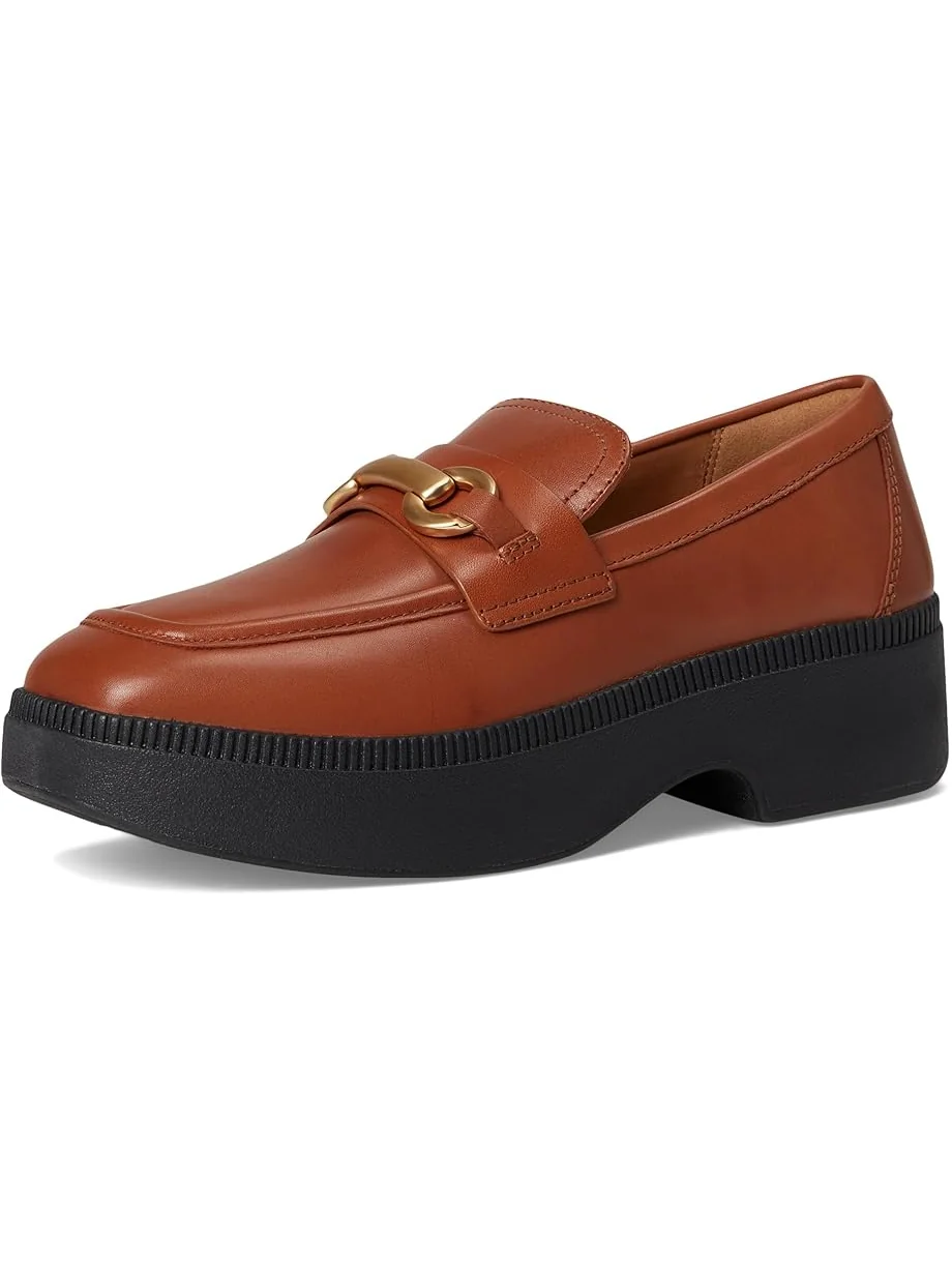Женские лоферы FitFlop F-Luma Chunky-Snaffle Leather Demi-Wedge — изображение 7 из 7, глубокий бежевый