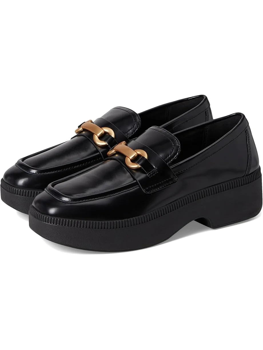 Лоферы FitFlop F-Luma Chunky-Snaffle Box-Leather Demi-Wedge Loafers
