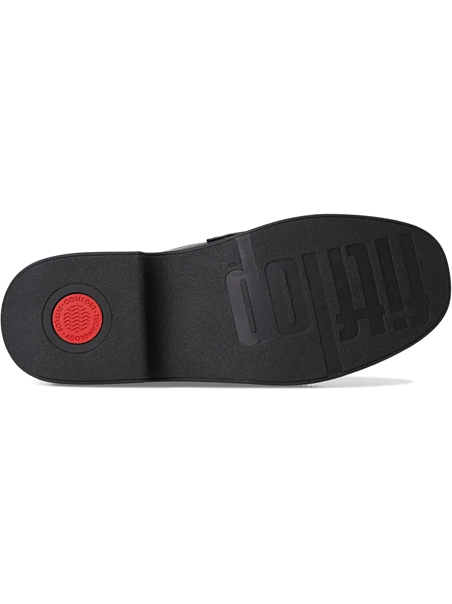 Лоферы FitFlop F-Luma Chunky-Snaffle Box-Leather Demi-Wedge Loafers — изображение 3 из 7, черный