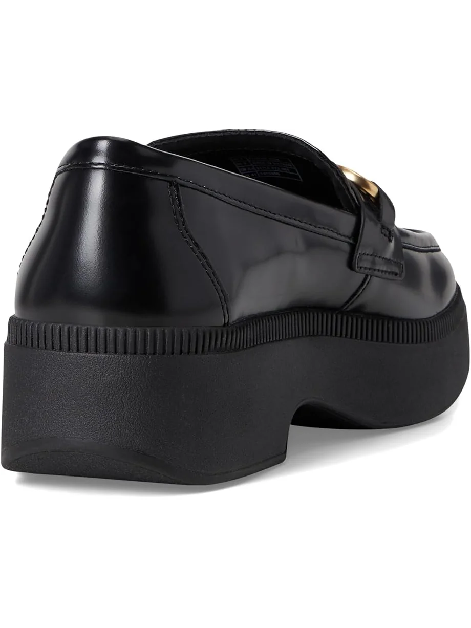 Лоферы FitFlop F-Luma Chunky-Snaffle Box-Leather Demi-Wedge Loafers — изображение 5 из 7, черный