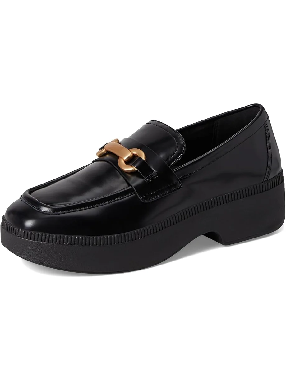 Лоферы FitFlop F-Luma Chunky-Snaffle Box-Leather Demi-Wedge Loafers — изображение 7 из 7, черный