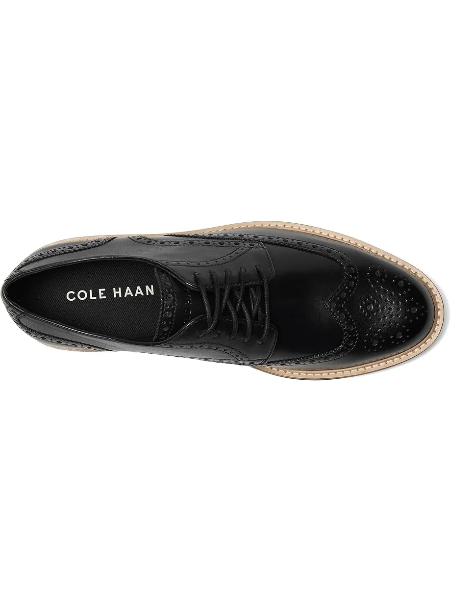 Мужские оксфорды Cole Haan Morse Grand Wingtip — изображение 2 из 7, черный/черный/серый