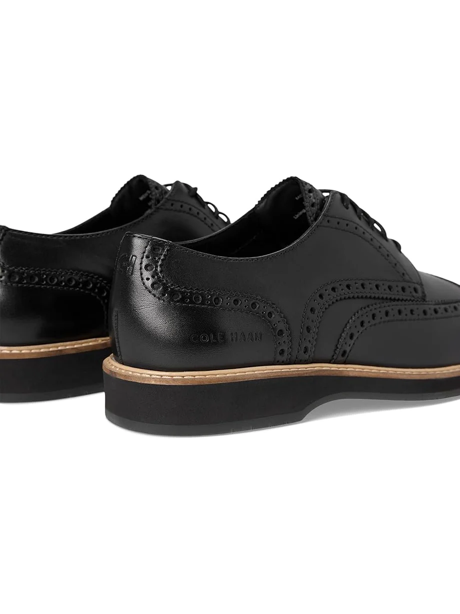 Мужские оксфорды Cole Haan Morse Grand Wingtip — изображение 6 из 7, черный/черный/серый