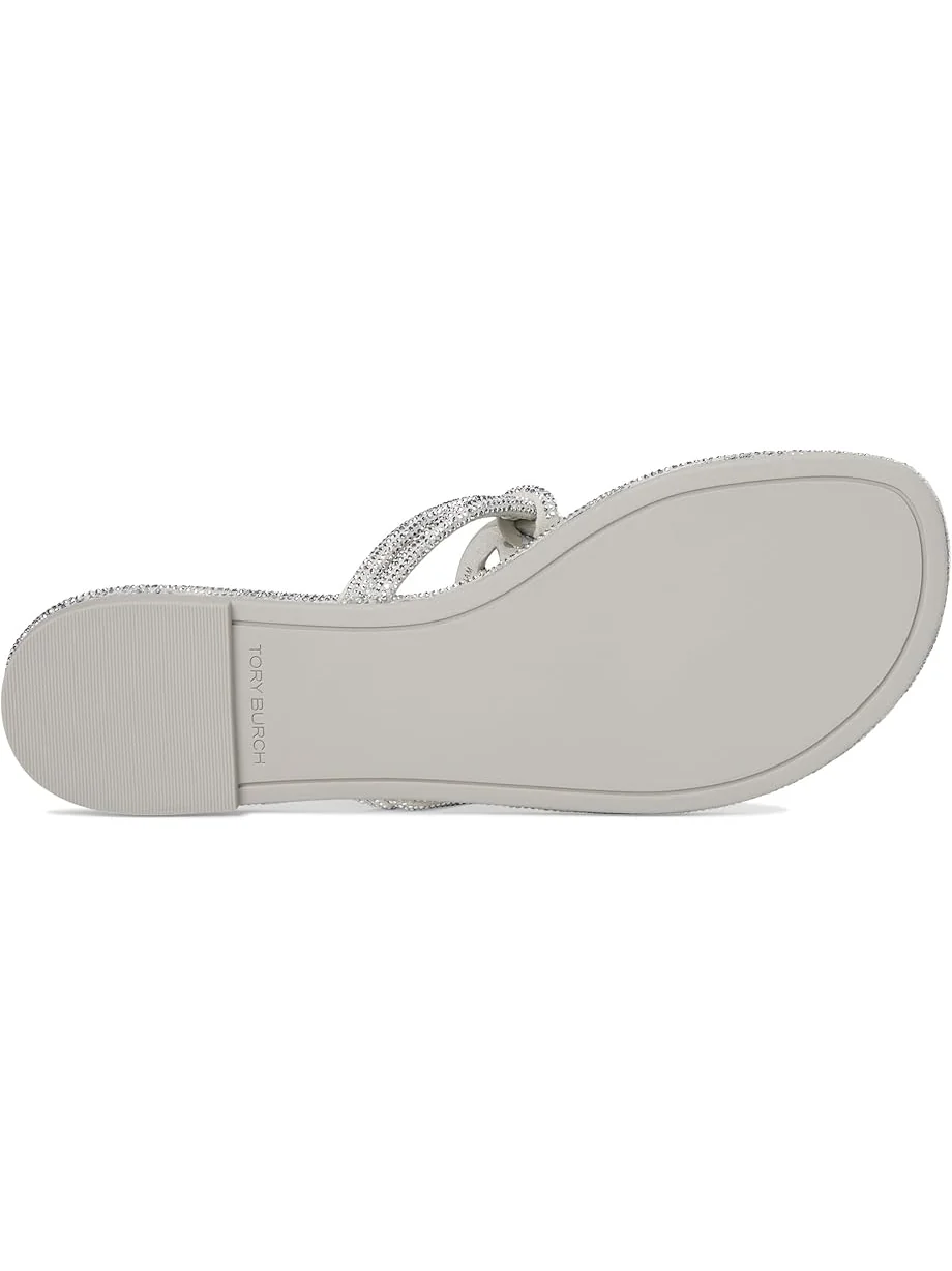 Сандалии Tory Burch Miller Knotted Pave — изображение 3 из 7, серебряный
