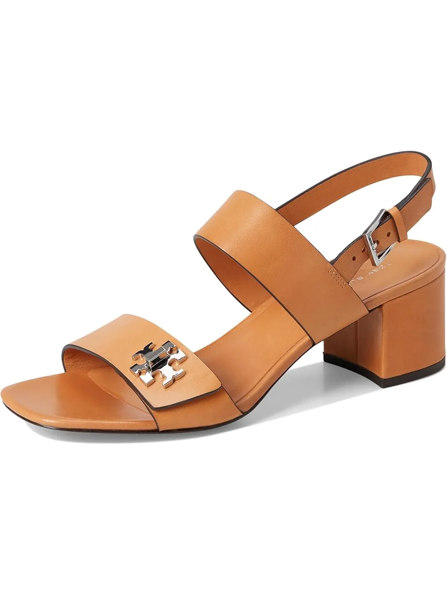 Туфли Tory Burch T Lock Heel Sandals 55mm — изображение 7 из 7, верблюжий