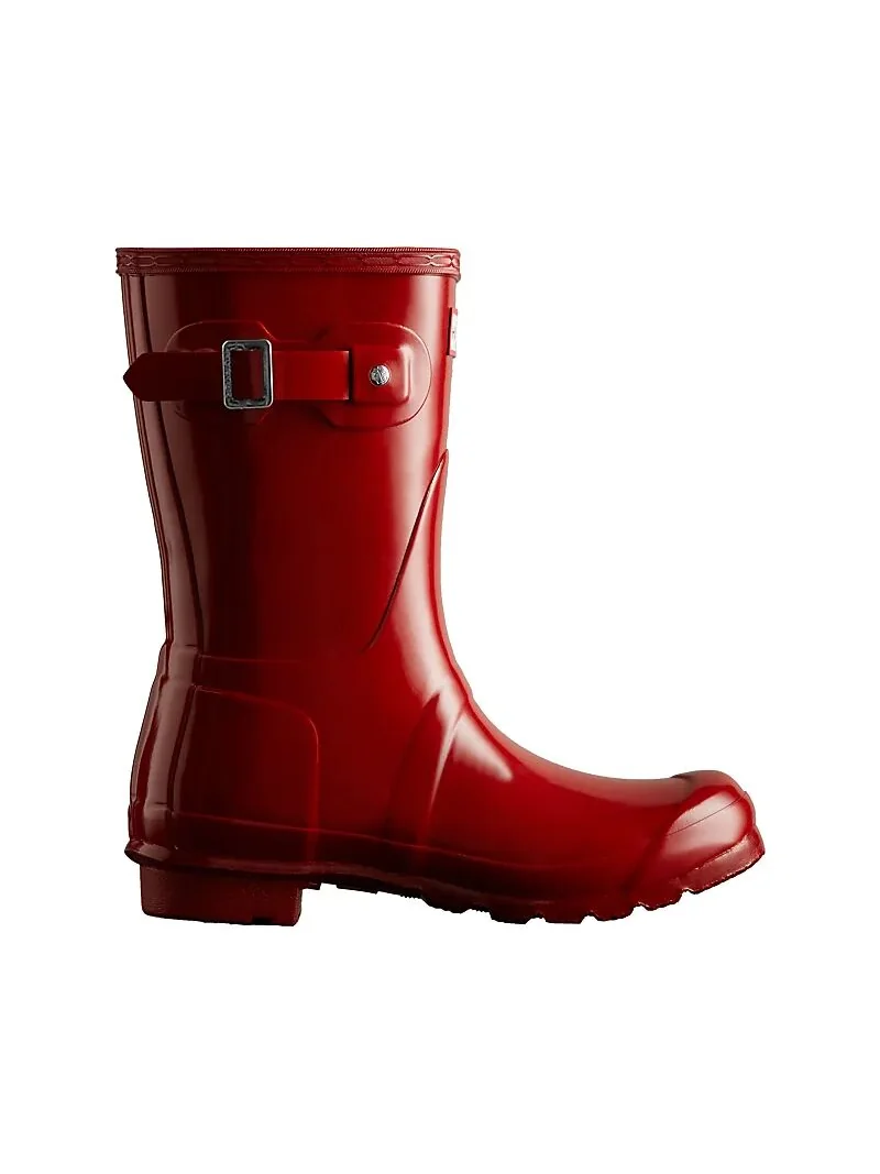 Сапоги резиновые женские HUNTER Original Short Gloss Rain — изображение 1 из 7, красный