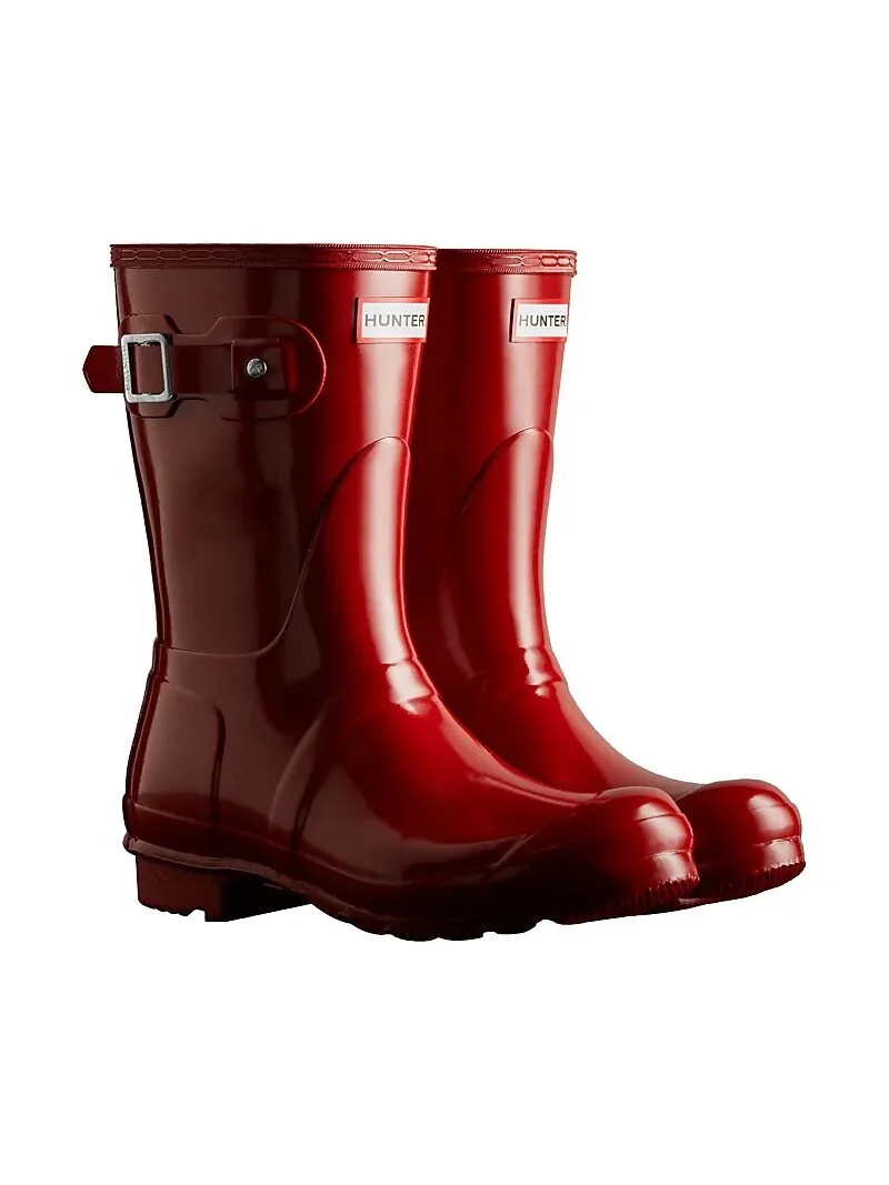 Сапоги резиновые женские HUNTER Original Short Gloss Rain — изображение 4 из 7, красный