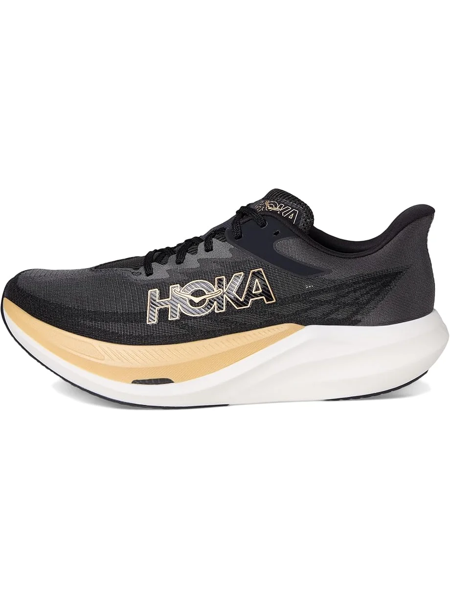 Женские кроссовки Hoka Rocket X 3 — изображение 4 из 7, черный/золотистый