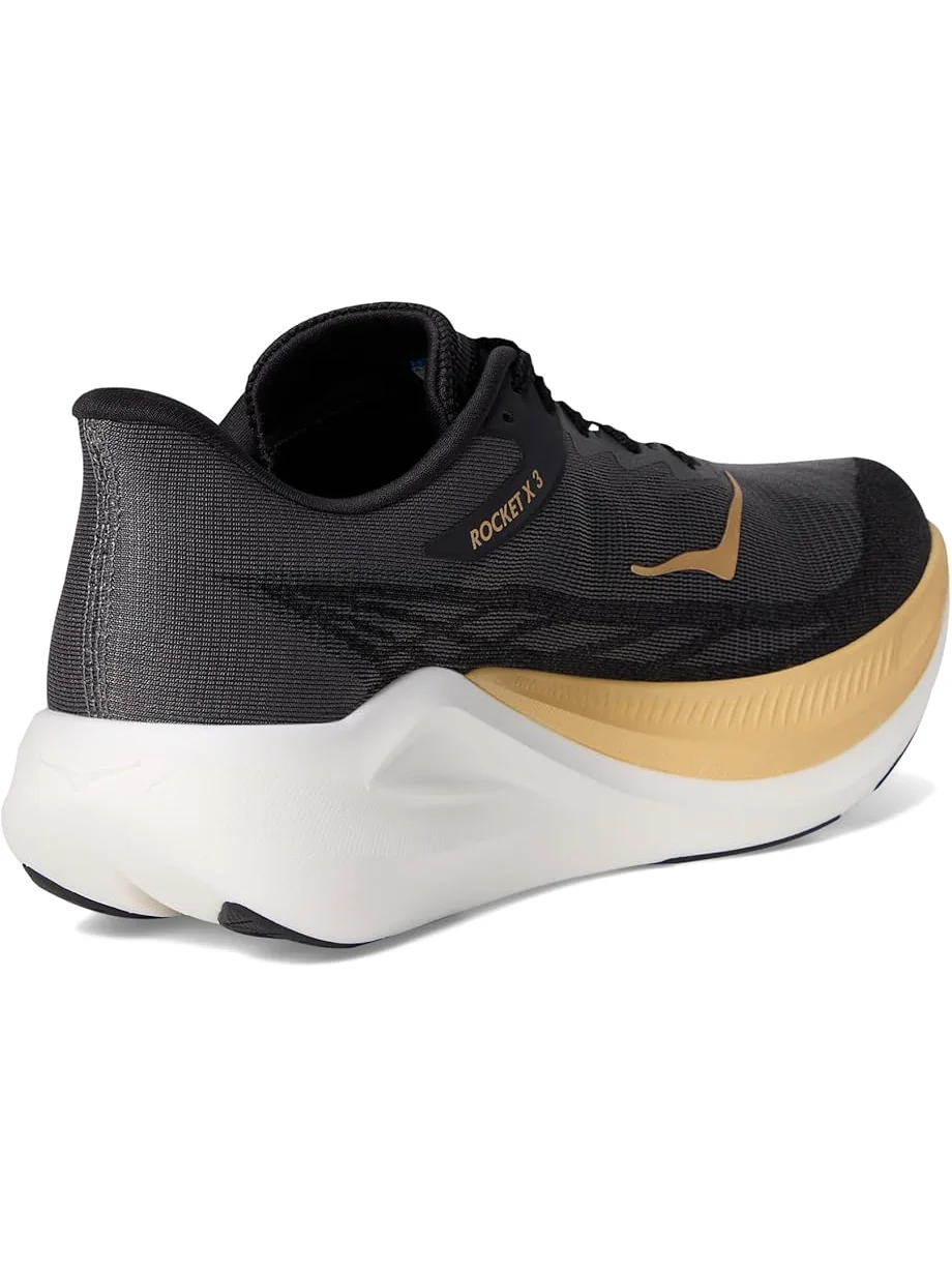 Женские кроссовки Hoka Rocket X 3 — изображение 5 из 7, черный/золотистый