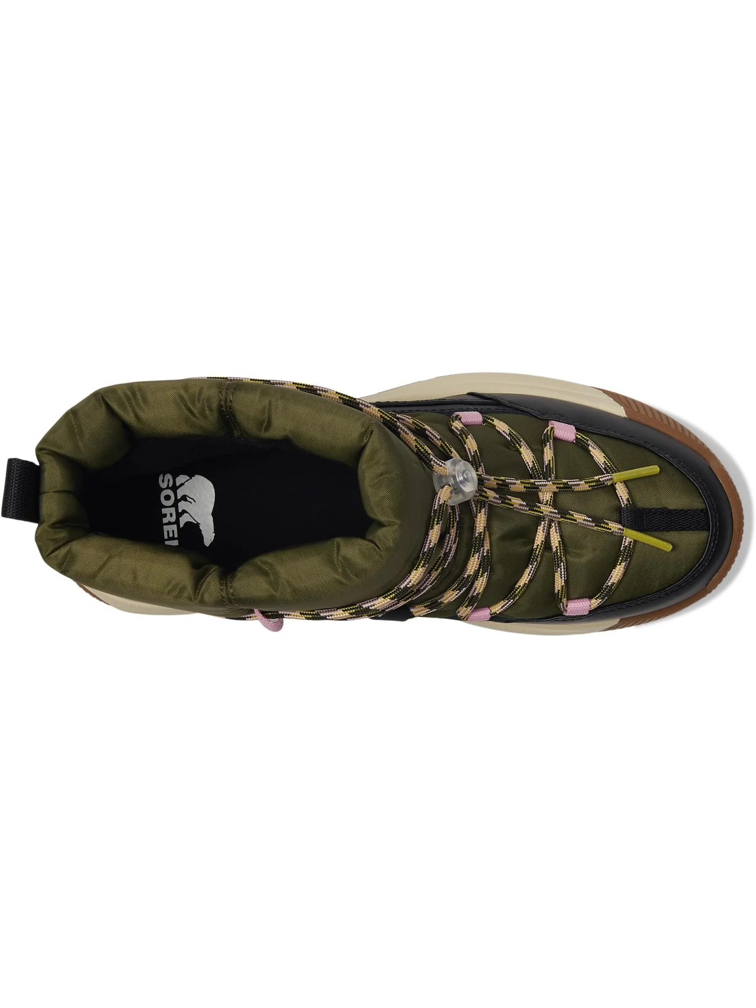 Ботинки женские SOREL Whitney Iii Slip-on водонепроницаемые из нейлона — изображение 2 из 7, зелено-черный