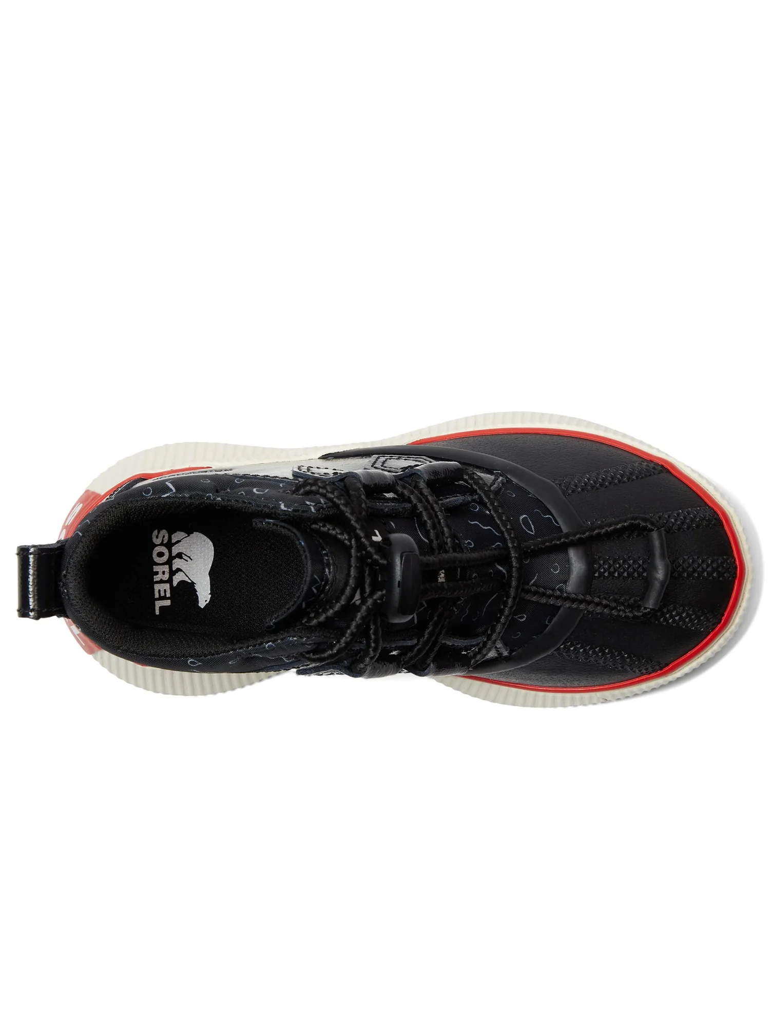 Ботинки SOREL Kids Out N About Iv Classic Waterproof — изображение 2 из 7, черный/яркий красный