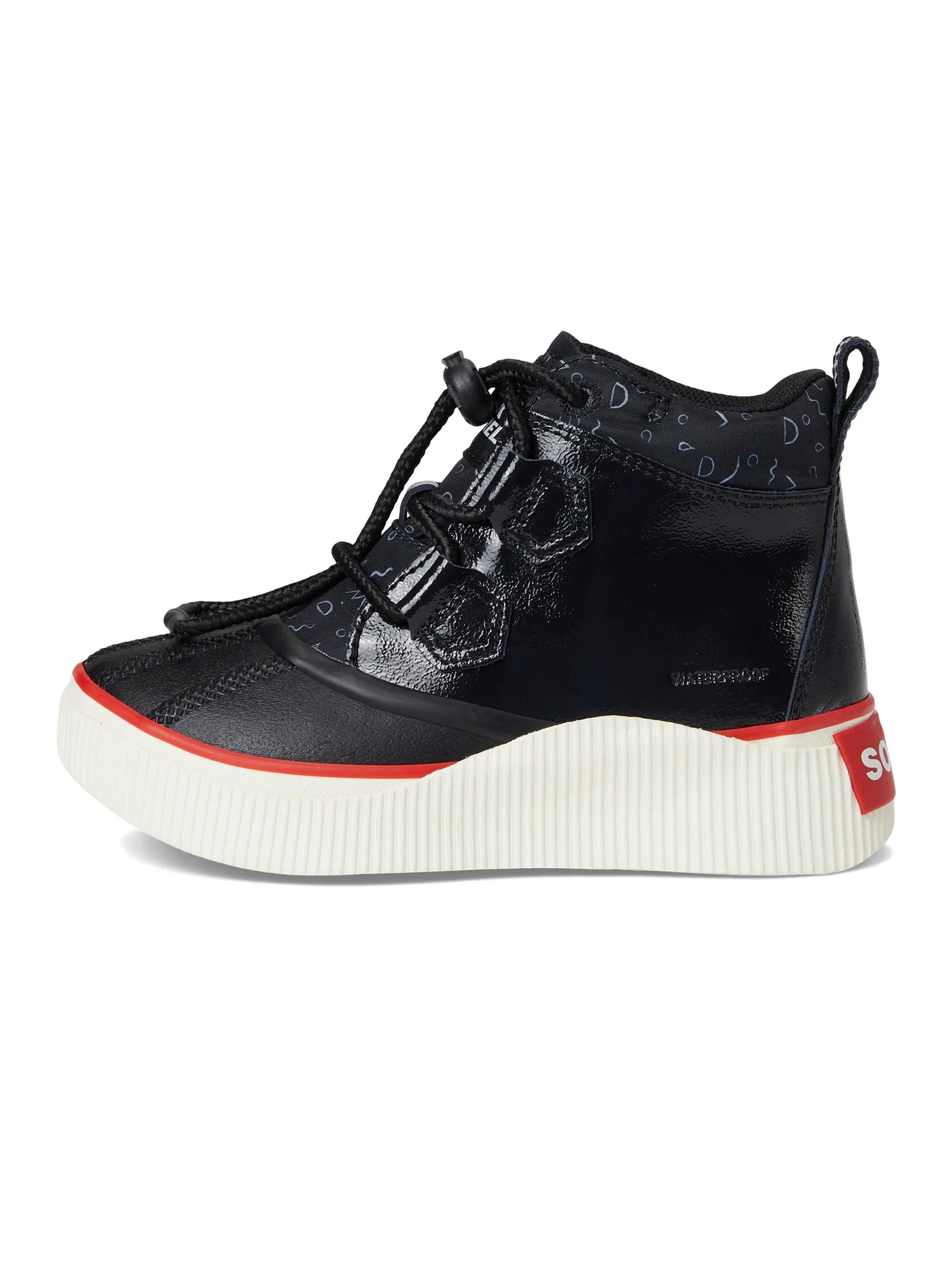 Ботинки SOREL Kids Out N About Iv Classic Waterproof — изображение 4 из 7, черный/яркий красный