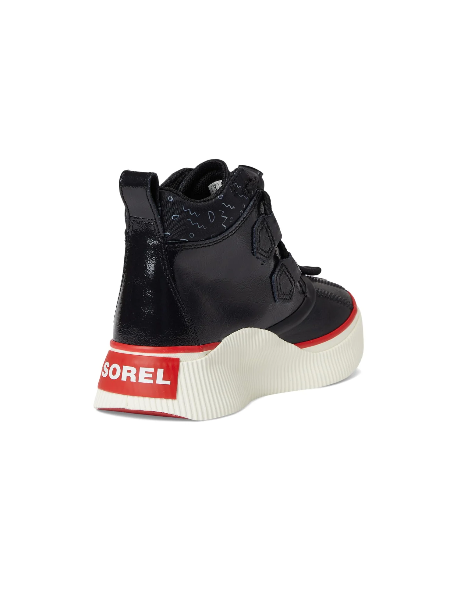 Ботинки SOREL Kids Out N About Iv Classic Waterproof — изображение 5 из 7, черный/яркий красный