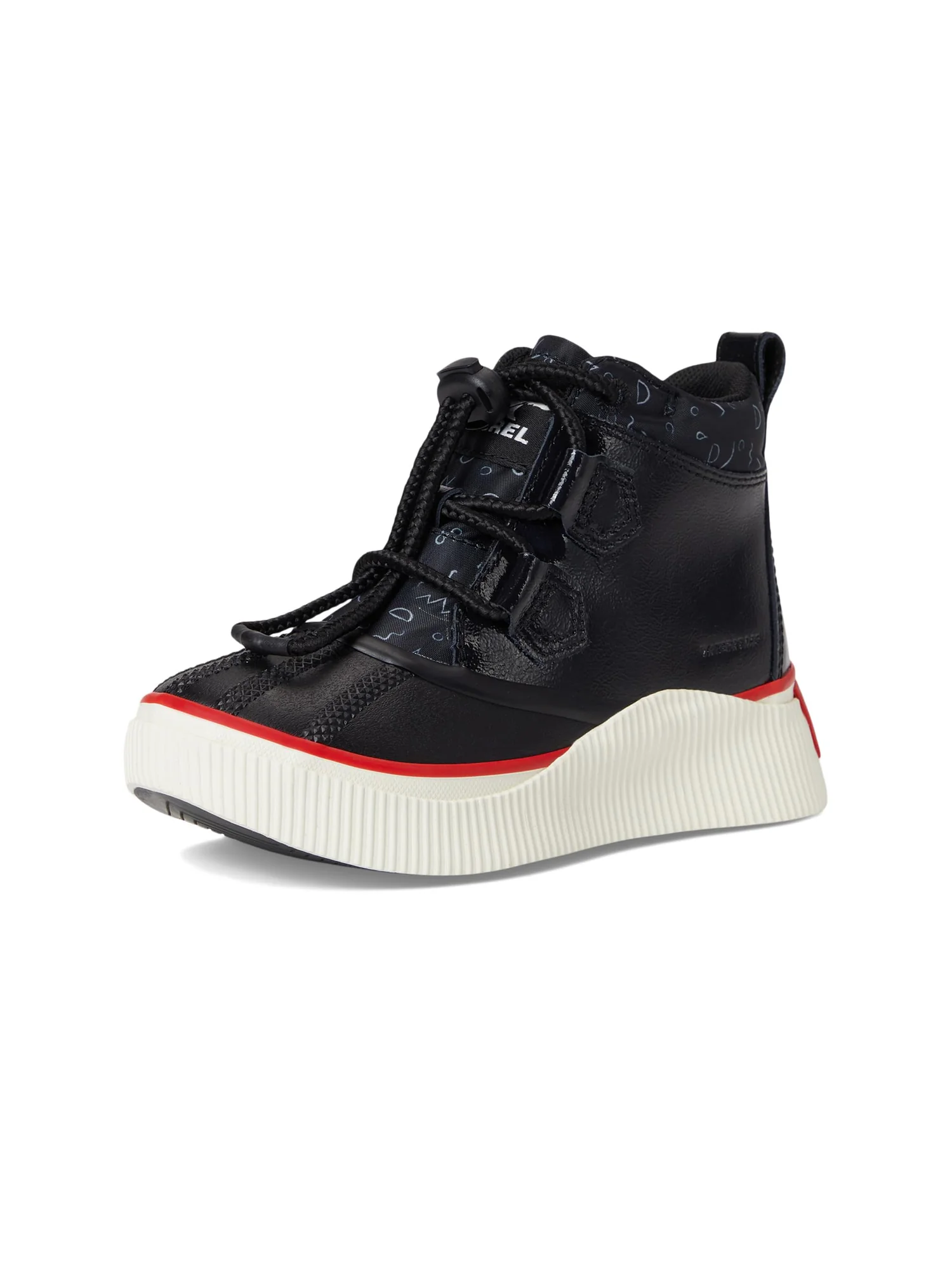 Ботинки SOREL Kids Out N About Iv Classic Waterproof — изображение 7 из 7, черный/яркий красный