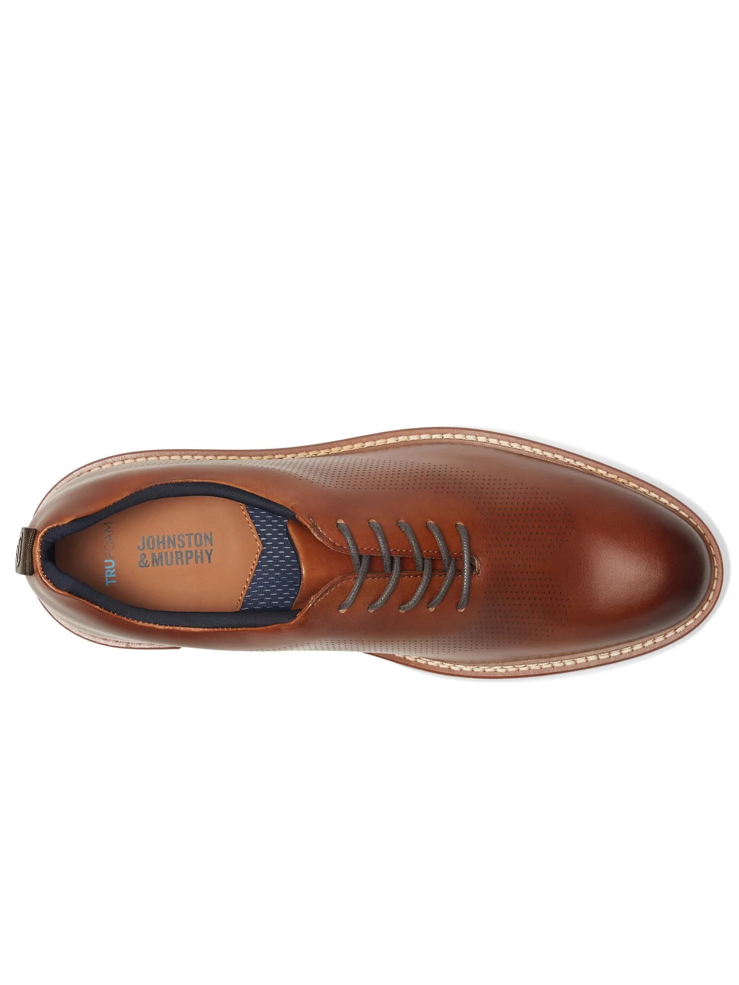 Оксфорды Johnston & Murphy Upton One-piece Perfed Plain Toe — изображение 2 из 7, бежевый