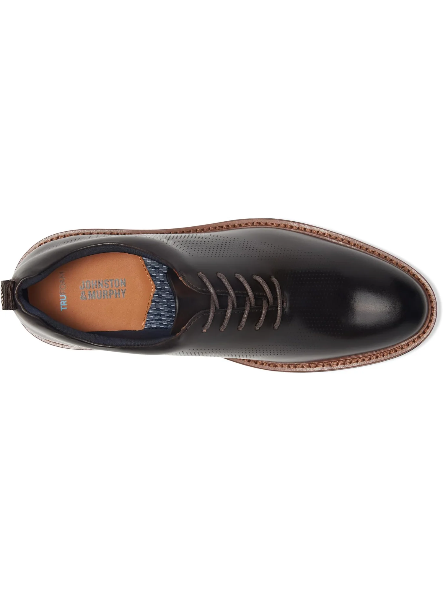 Оксфорды Johnston & Murphy Men's Upton One-piece Perfed Plain Toe — изображение 2 из 7, махагони