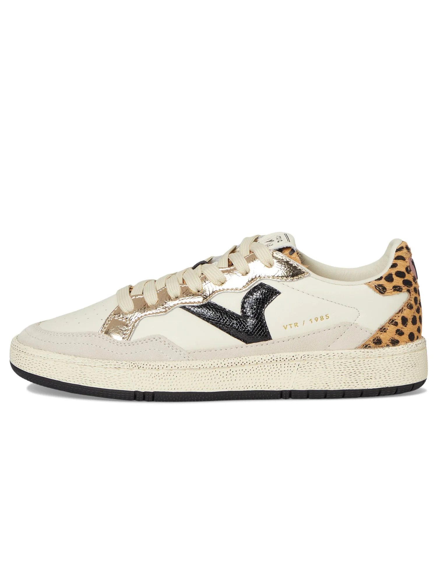 Кроссовки victoria Smash Leather Metallic And Animal — изображение 4 из 7, крема