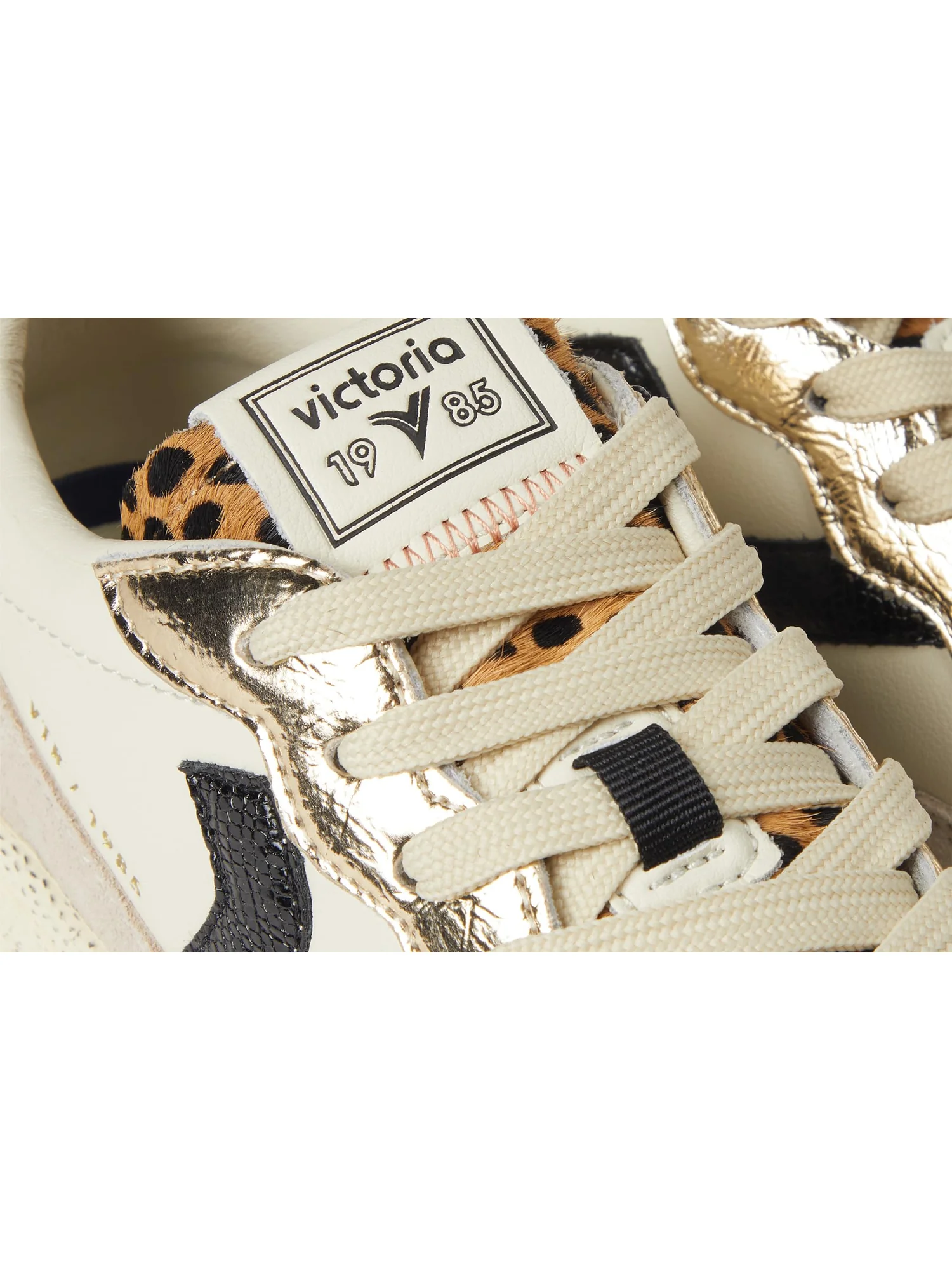 Кроссовки victoria Smash Leather Metallic And Animal — изображение 6 из 7, крема