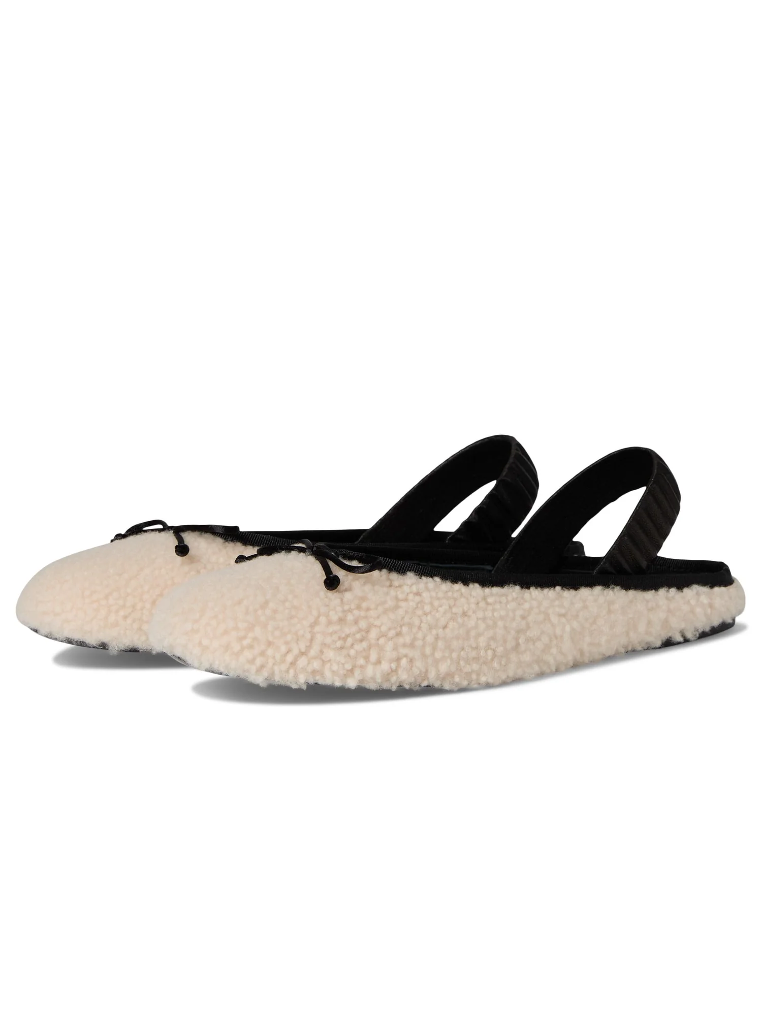 Балетки Stuart Weitzman Prima Bow Shearling Slingback