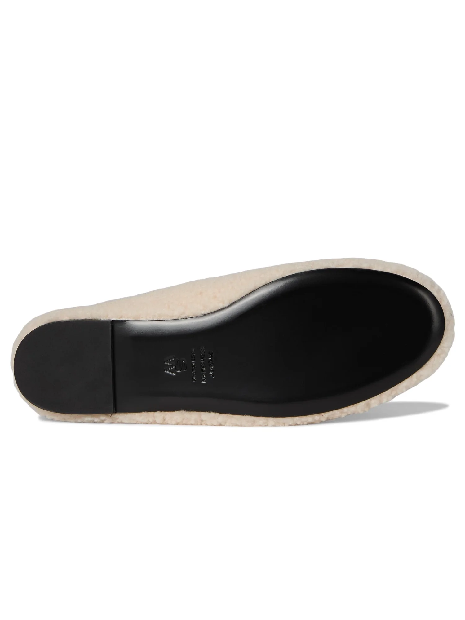 Балетки Stuart Weitzman Prima Bow Shearling Slingback — изображение 3 из 7, натуральный/черный