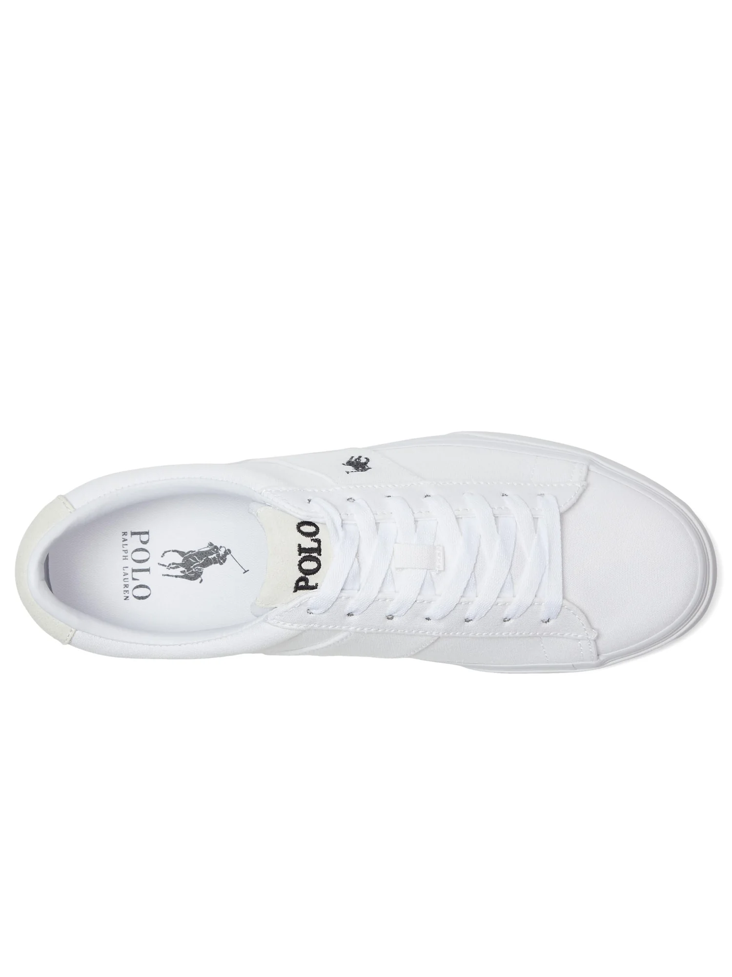 Кроссовки Polo Ralph Lauren Sayer Canvas Low-Top Sneakers — изображение 2 из 7, белый/черный