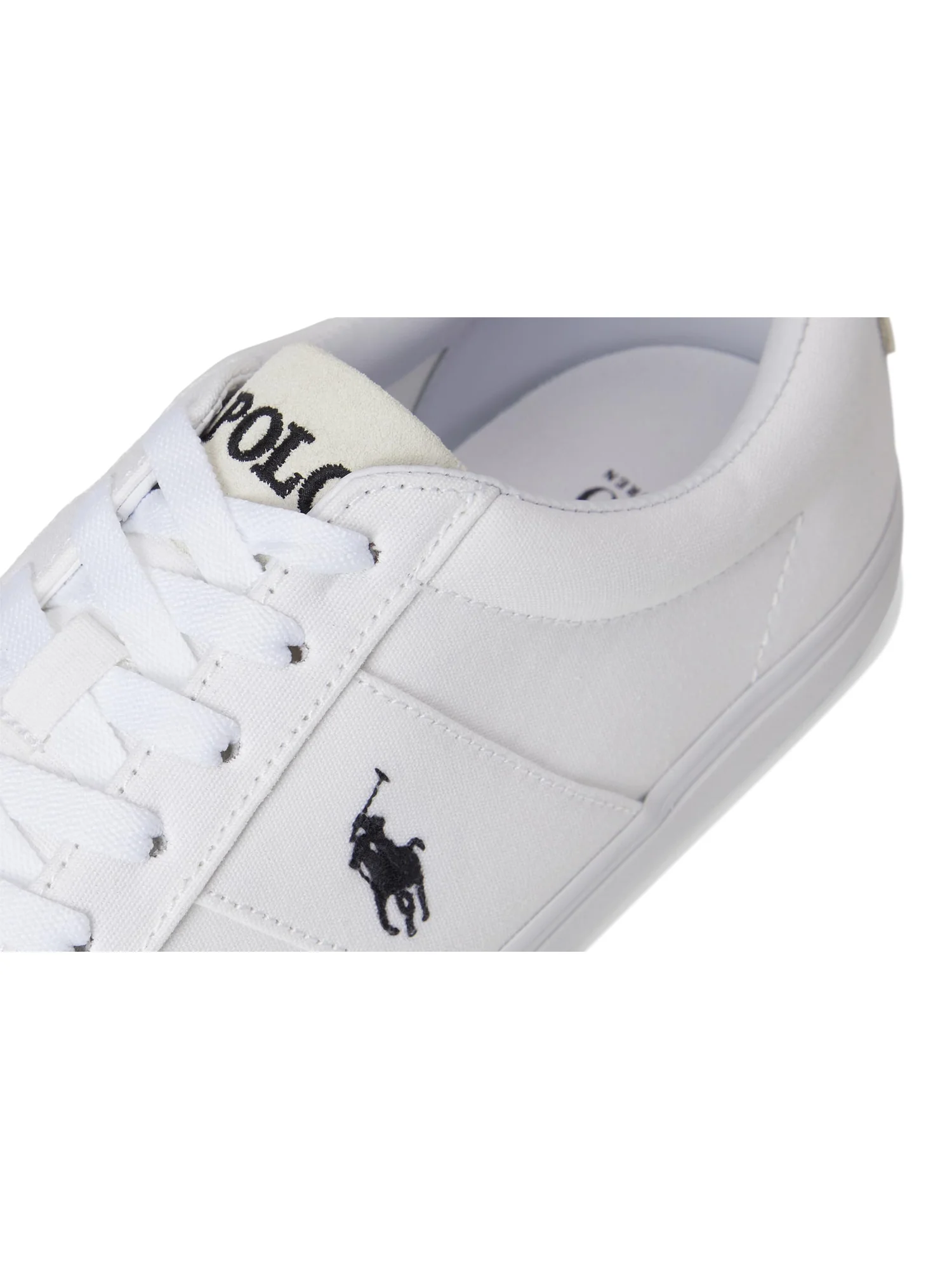 Кроссовки Polo Ralph Lauren Sayer Canvas Low-Top Sneakers — изображение 6 из 7, белый/черный