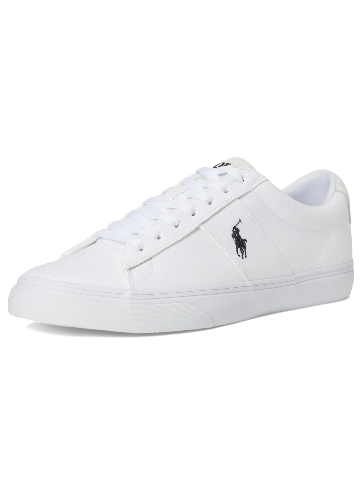 Кроссовки Polo Ralph Lauren Sayer Canvas Low-Top Sneakers — изображение 7 из 7, белый/черный