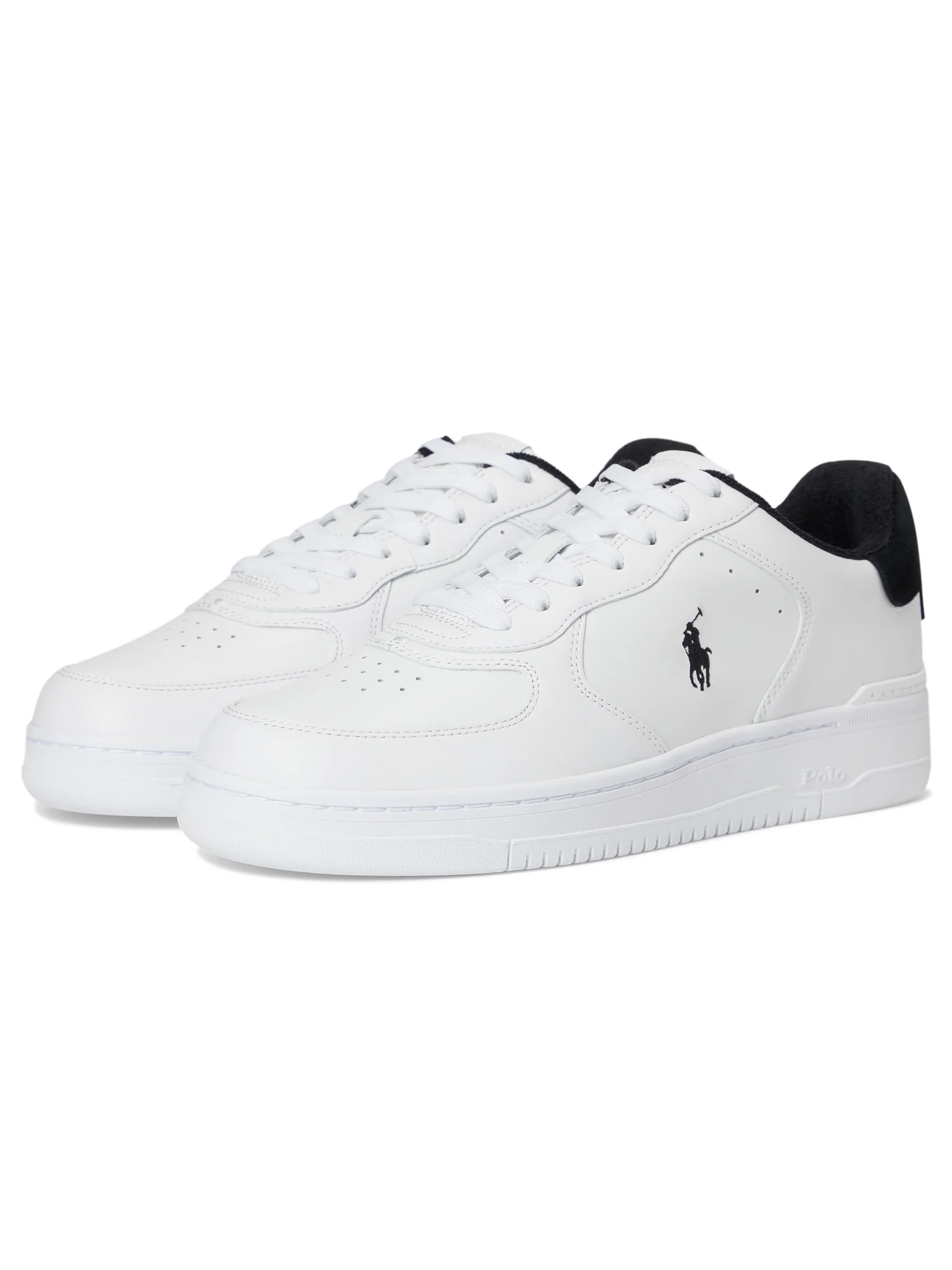 Кроссовки Polo Ralph Lauren Masters Court Leather Sneakers — изображение 1 из 7, белый/черный