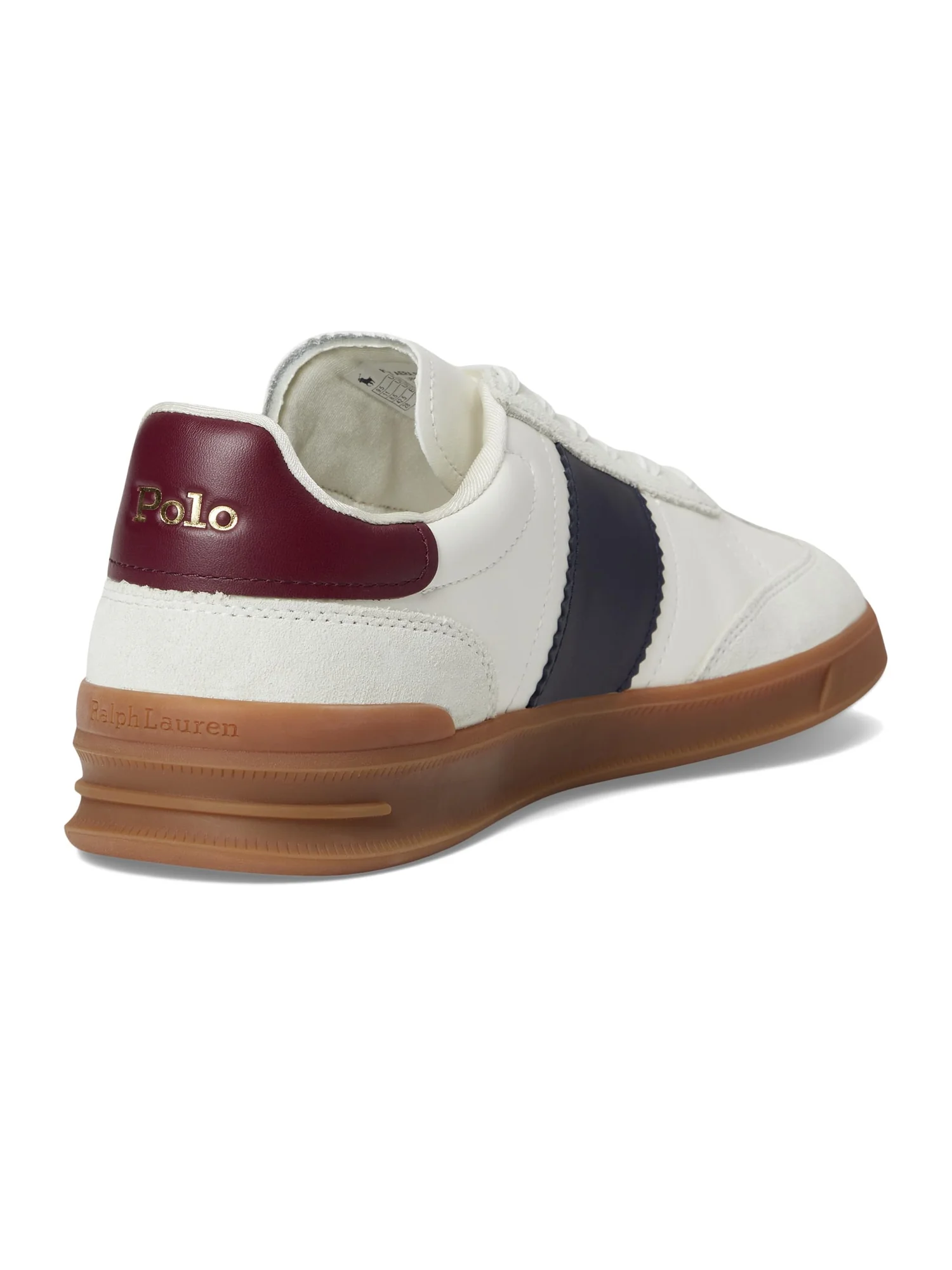 Кроссовки Polo Ralph Lauren Heritage Aera Leather-Suede Sneakers — изображение 5 из 7, темно-синий/винный
